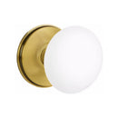 Emtek Brass Rosette Ice White Knob With Watford Rosette
