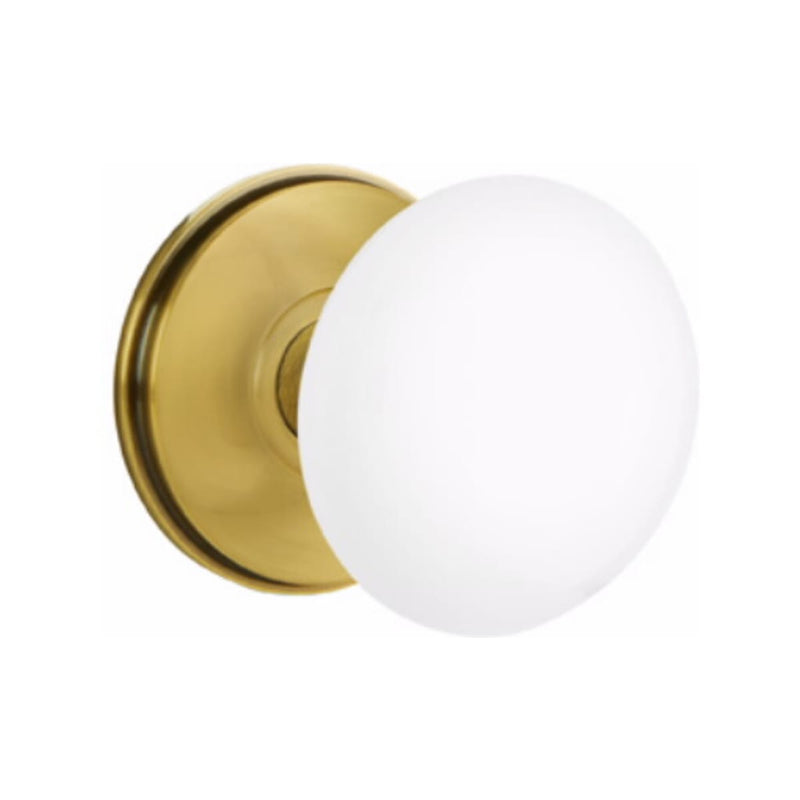 Emtek Brass Rosette Ice White Knob With Watford Rosette