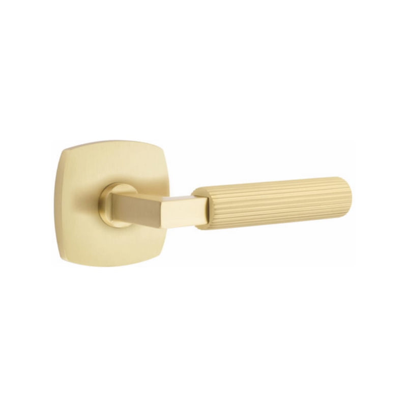Emtek Select L-Square Straight Knurled Lever Concealed Screws with Urban Modern Rosette
