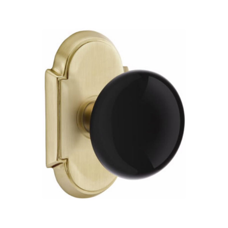 Emtek Brass Rosette Ebony Knob With