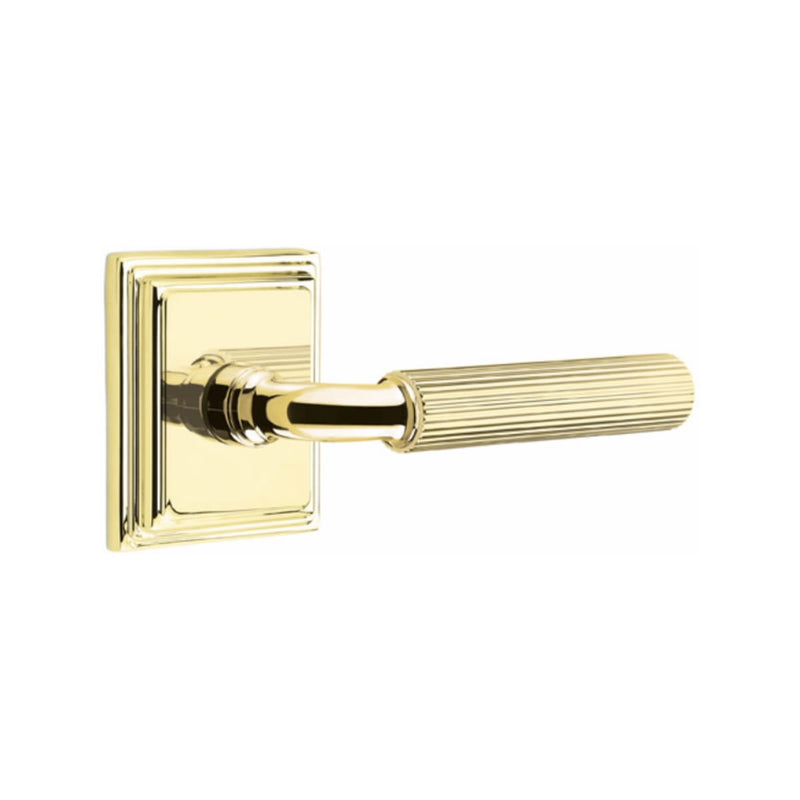 Emtek Select R-BAR Straight Knurled Lever Concealed Screws with Wilshire Rosette