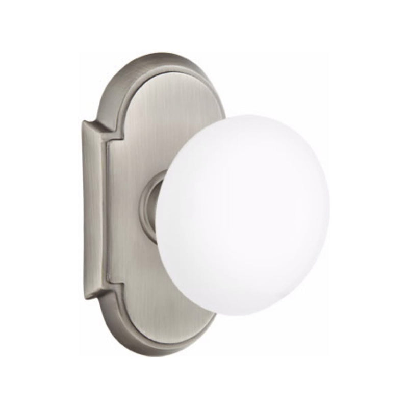 Emtek Brass Rosette Ice White Knob With