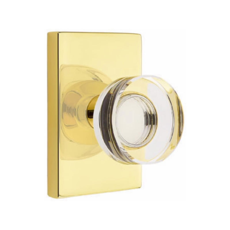 Emtek Modern Disc Knob Concealed Screws with Modern Rectangular Rosette