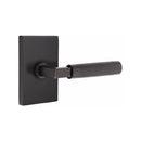 Emtek Select L-Square Knurled Lever Concealed Screws with Modern Rectangular Rosette