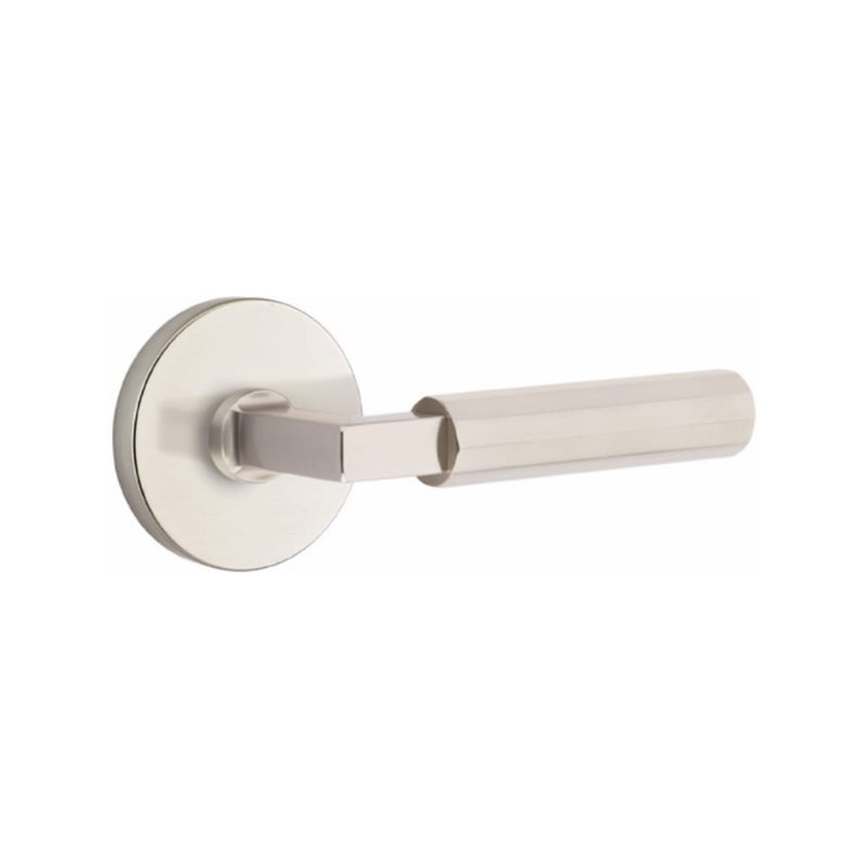 Emtek Select L-Square Faceted Lever Concealed Screws with Disk Rosette