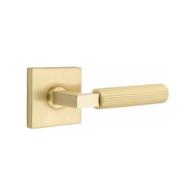 Emtek Select L-Square Straight Knurled Lever Concealed Screws with Square Rosette