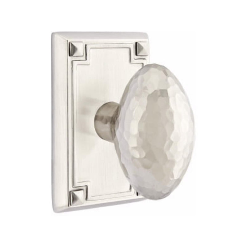 Emtek Hammered Egg Knob With Arts & Crafts Rosette
