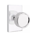 Emtek Select Conical Knurled Knob with Modern Rectangular Rosette