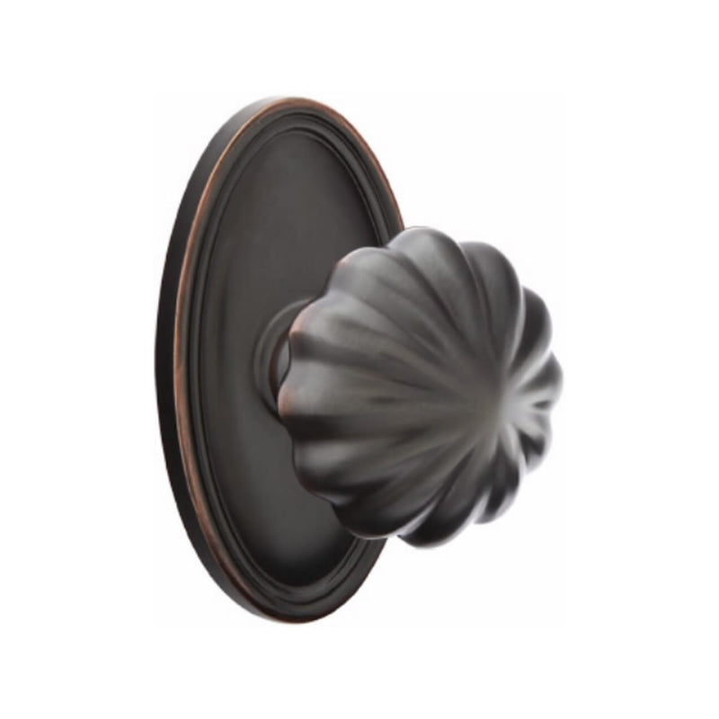 Emtek Melon Knob With Oval Rosette