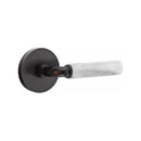 Emtek Select R-BAR White Marble Lever Concealed Screws with Disk Rosette