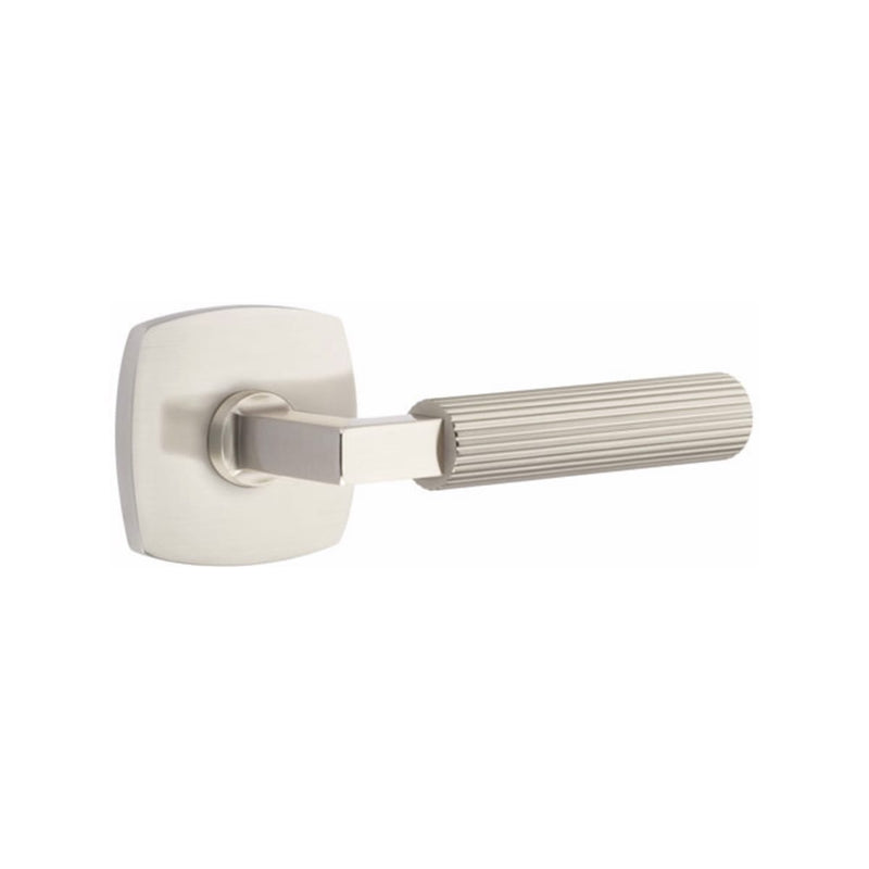 Emtek Select L-Square Straight Knurled Lever Concealed Screws with Urban Modern Rosette