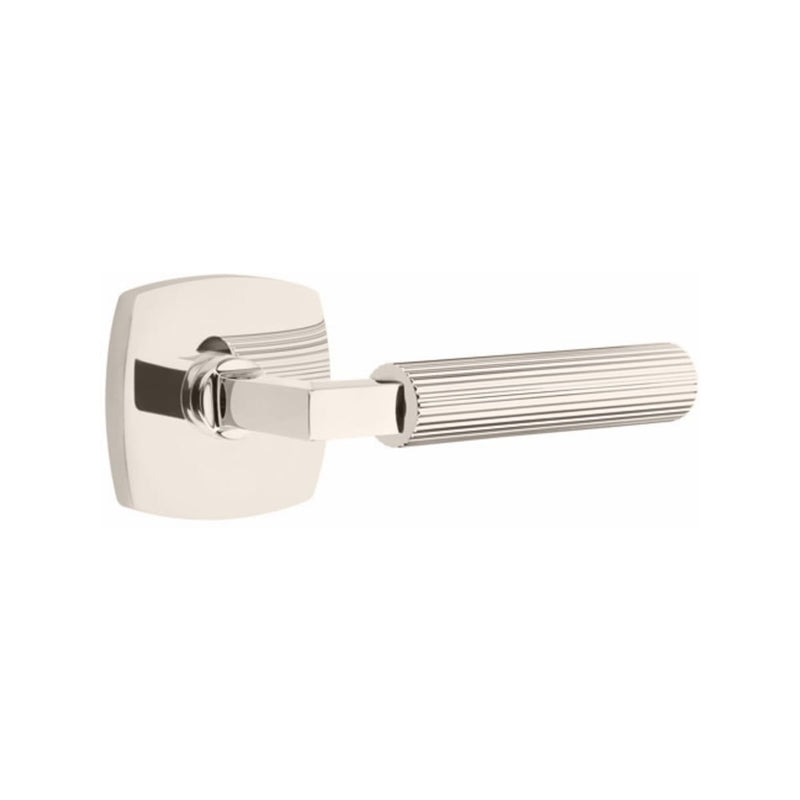 Emtek Select L-Square Straight Knurled Lever Concealed Screws with Urban Modern Rosette
