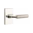 Emtek Select R-BAR Straight Knurled Lever Concealed Screws with Modern Rectangular Rosette