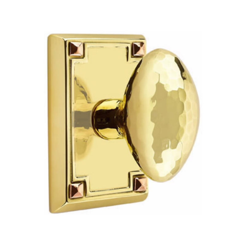 Emtek Hammered Egg Knob With Arts & Crafts Rosette