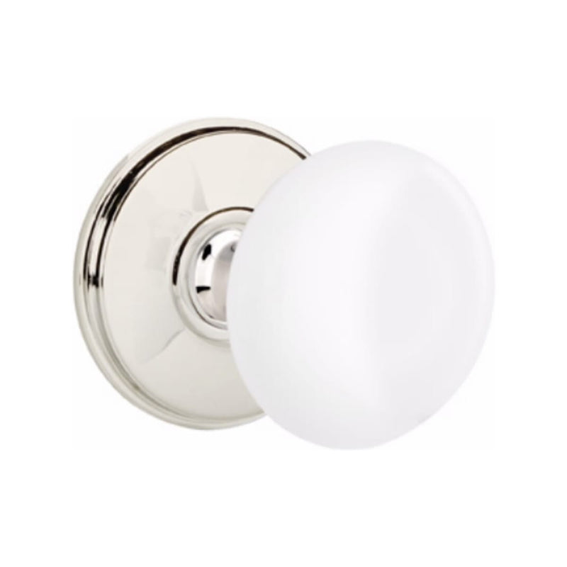 Emtek Brass Rosette Ice White Knob With Watford Rosette