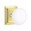 Emtek Brass Rosette Ice White Knob Concealed Screws With Wilshire Rosette