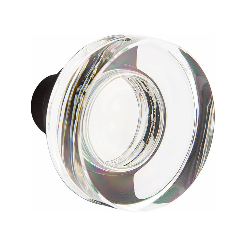 Emtek Single Cylinder Wilmington Handleset EMPowered Motorized Smart Lock Upgrade With Modern Disc Glass Knob