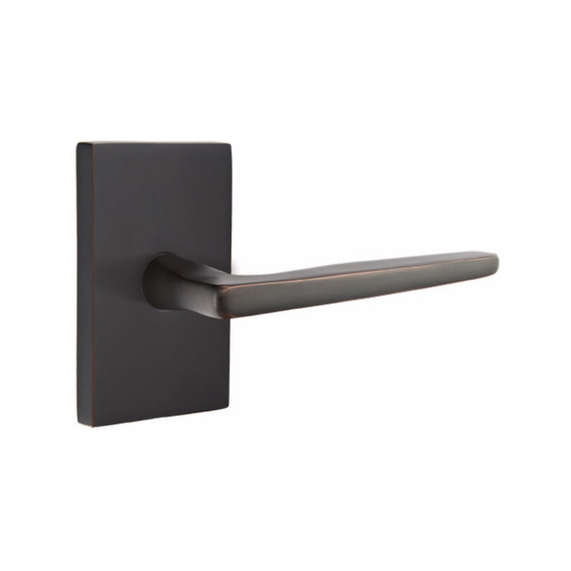 Emtek Hermes Lever Concealed Screws with Modern Rectangular Rosette
