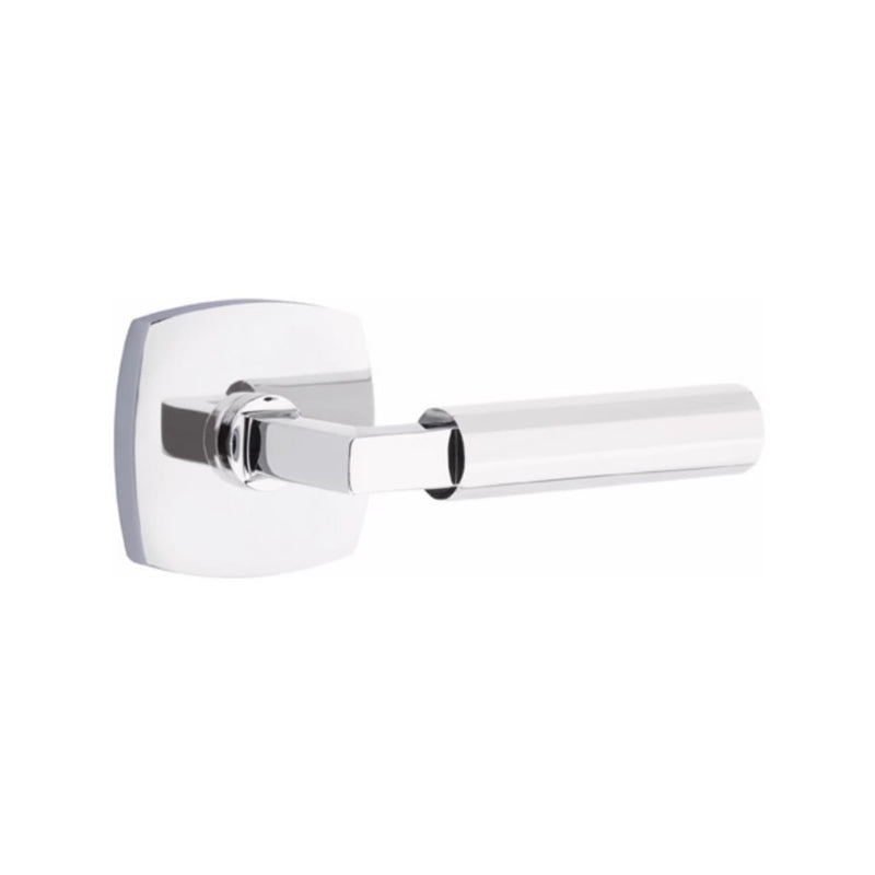 Emtek Select L-Square Faceted Lever Concealed Screws with Urban Modern Rosette