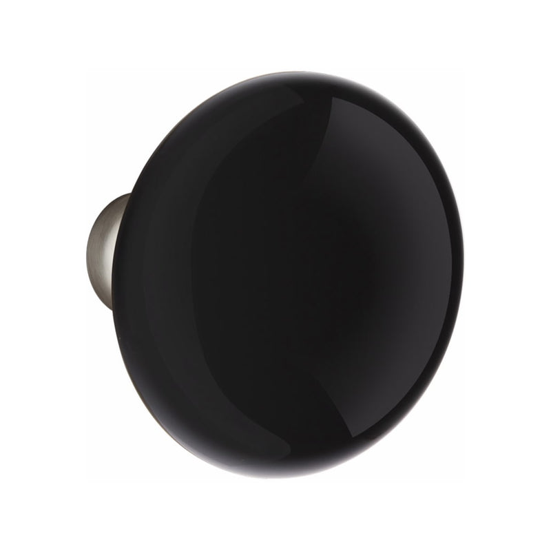 EMTEK Modern Brass Ebony Knob Concealed Screw with Modern Rosette