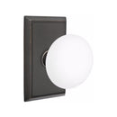 Emtek Brass Rosette Ice White Knob With Rectangular Rosette