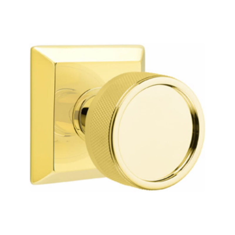 Emtek Select Conical Knurled Concealed Screws Knob with Quincy Rosette
