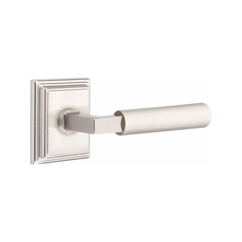 Emtek Select L-Square Smooth Lever Concealed Screws with Wilshire Rosette