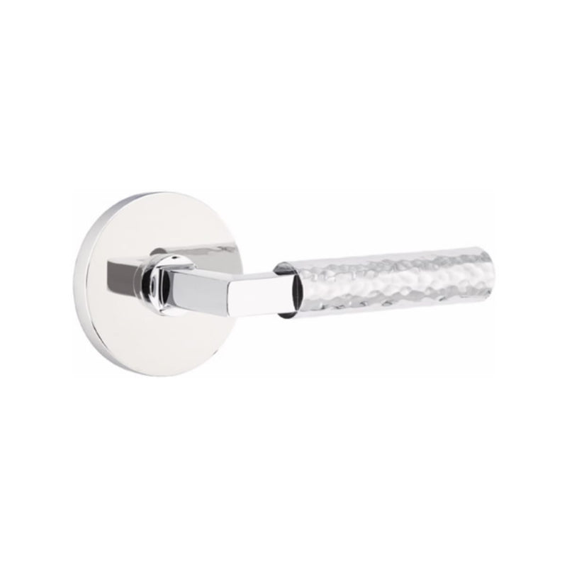 Emtek Select L-Square Hammered Lever Concealed Screws with Disk Rosette