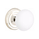 Emtek Brass Rosette Ice White Knob Concealed Screws With Regular Rosette
