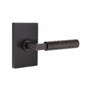 Emtek Select L-Square Hammered Lever with Modern Rectangular Rosette