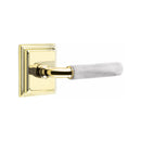 Emtek Select R-BAR White Marble Lever Concealed Screws with Wilshire Rosette