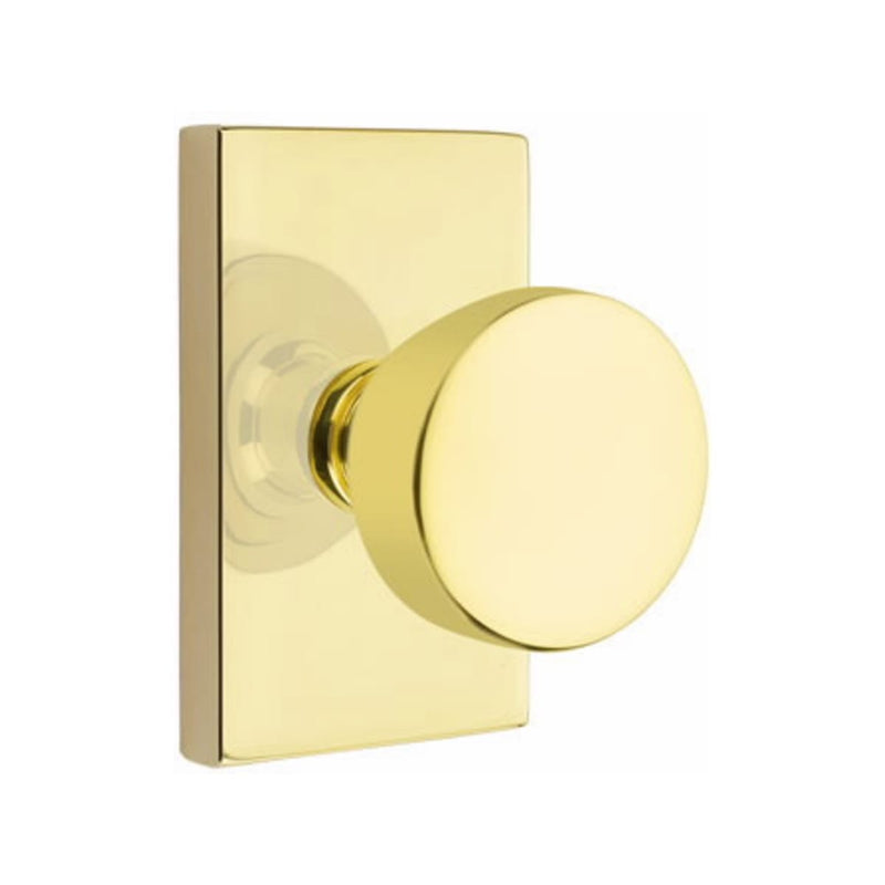 Emtek Laurent Knob Concealed Screws with Modern Rectangular Rosette