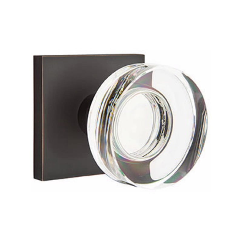 Emtek Modern Disc Knob Concealed Screws with Square Rosette