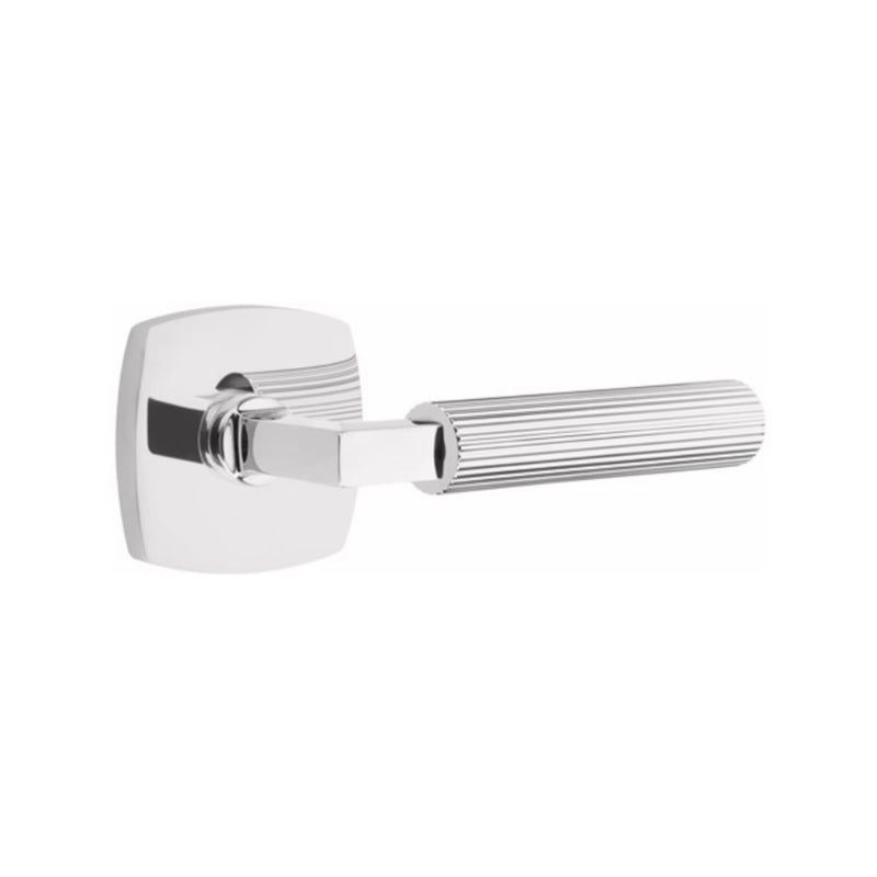 Emtek Select L-Square Straight Knurled Lever Concealed Screws with Urban Modern Rosette