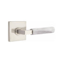 Emtek Select L-Square White Marble Lever Concealed Screws with Square Rosette
