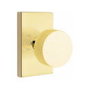 Emtek Select Conical Straight Knurled Knob Concealed Screwswith Modern Rectangular Rosette