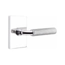 Emtek Select R-BAR Straight Knurled Lever with Modern Rectangular Rosette