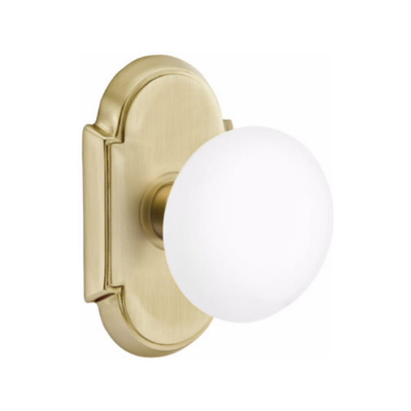 Emtek Brass Rosette Ice White Knob With