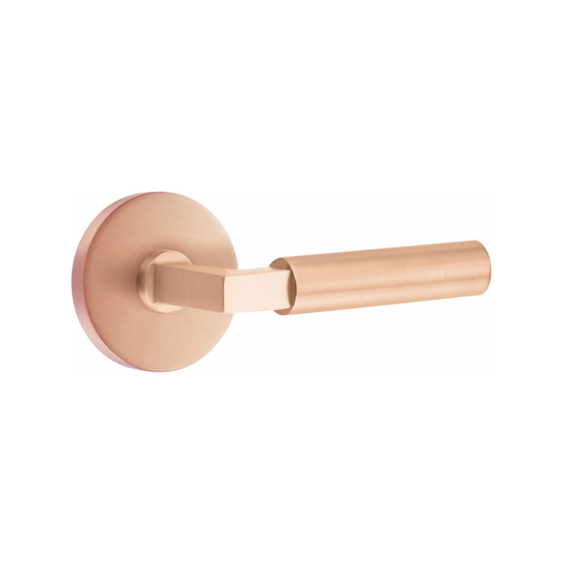 Emtek Select L-Square Smooth Lever Concealed Screws with Disk Rosette