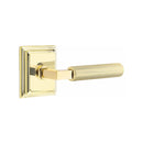 Emtek Select L-Square Straight Knurled Lever Concealed Screws with Wilshire Rosette