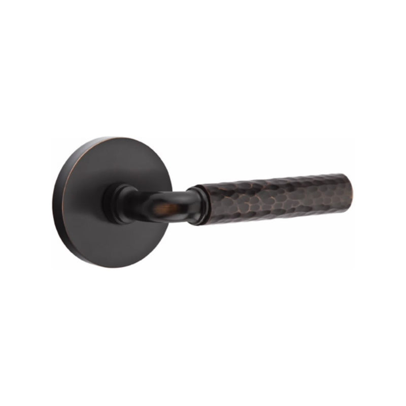 Emtek Select R-BAR Hammered Lever Concealed Screws  with Disk Rosette