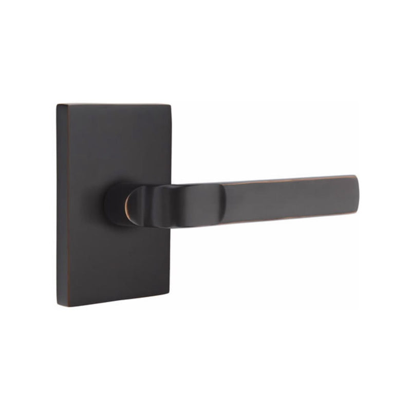EMTEK Aston Lever Concealed Screws with Modern Rectangular Rosette