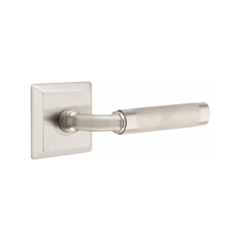 Emtek Select R-BAR Knurled Lever Concealed Screws with Quincy Rosette
