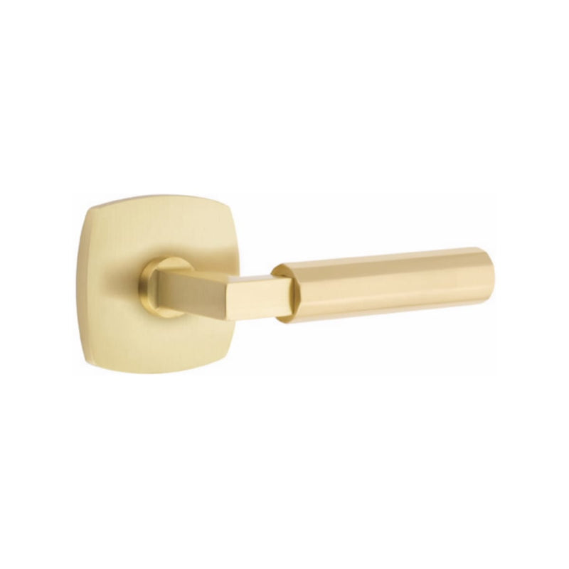 Emtek Select L-Square Faceted Lever Concealed Screws with Urban Modern Rosette