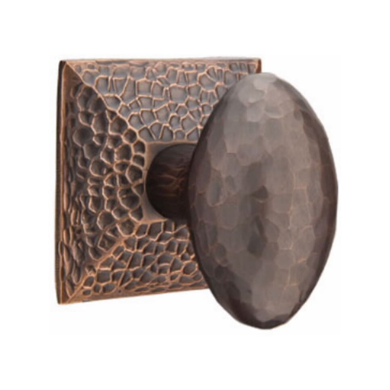 Emtek Hammered Egg Knob Concealed Screws With Hammered Rosette