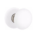 Emtek Ice White Knob With Porcelain Rosette