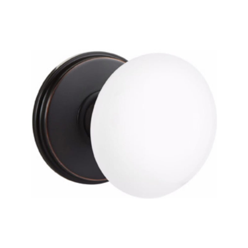 Emtek Brass Rosette Ice White Knob With Watford Rosette