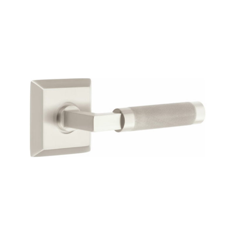 Emtek Select L-Square Knurled Lever with Quincy Rosette