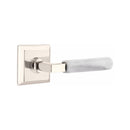 Emtek Select L-Square White Marble Lever with Quincy Rosette