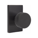 Emtek Select Conical Straight Knurled Knob with Modern Rectangular Rosette